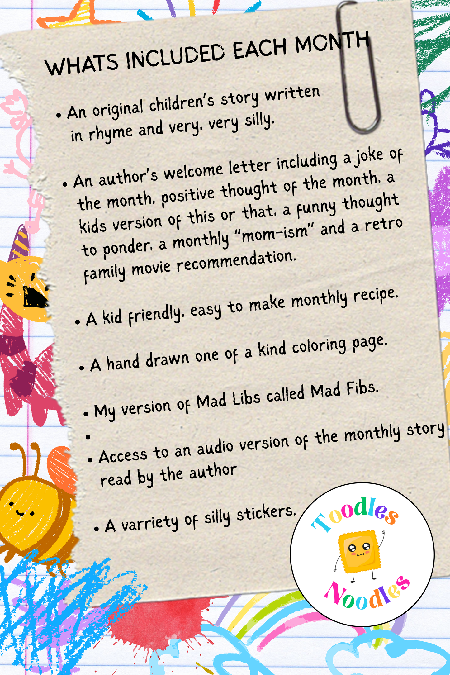 Toodles Noodles Kids Mail Club Subscription